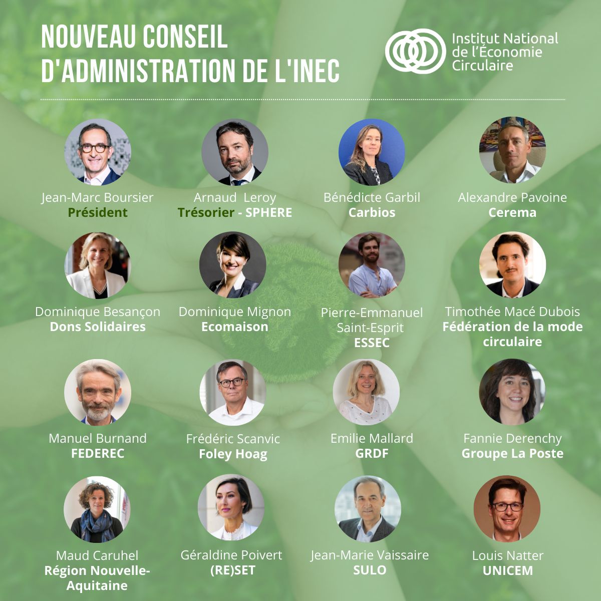 Affiche conseil d'administration INEC